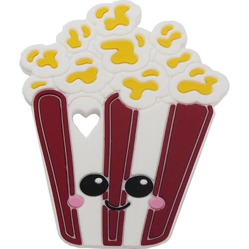 Chenkai 5PCS Silicone Popcorn Teether Smoothing Cartoon Pacifier For Baby Sensory Nursing Necklace Bracelet Jewelry Accessories
