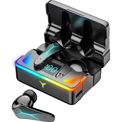 Soleeanre Bluetooth-compatible Earphone Wireless Headphones Gaming Headset Sport LED Display Earbuds Noise Cancelling HD Bass