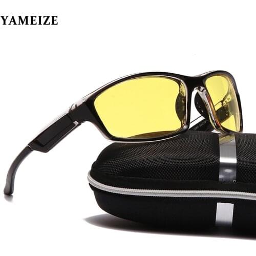 YAMEIZE Polarized Sunglasses Men Women Sports Goggles Square Sun Glasses Classic Driver Night Vision UV400 Eyewear Oculos De Sol