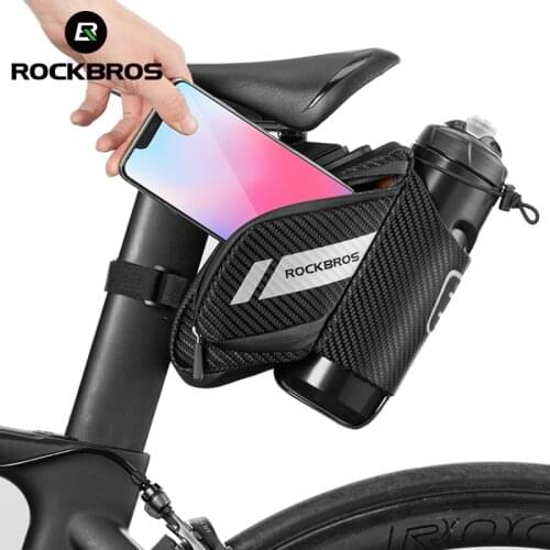 ROCKBROS Bicycle Bag 1.5L Bike Bag Water Repellent Durable Reflective MTB Road Bike With Water Bottle Pocket Cycling Accessories