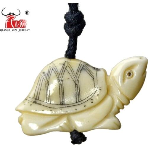 GX103 Hot Sale Yak bone handmade craft Turtles pendant men necklace Primitive tribes Jewelry necklace for gift