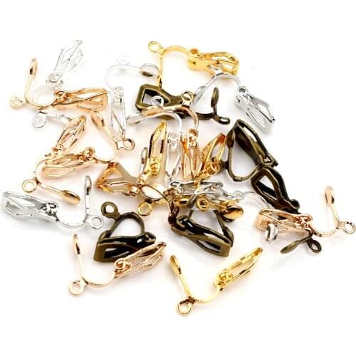 12x5mm 50pcs High Quality 6 Colors Plated Ear Clip DIY Handmade Earrings Findings Jewelry Findings Parts Wholesale