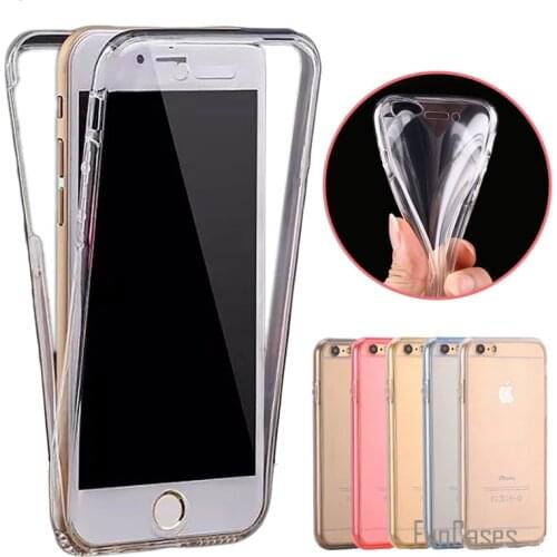 2016 New for iPhone 7 Shockproof Back+Front Transparent TPU Soft Touch Case Full Body Protective Cover Case for iPhone 7 Plus