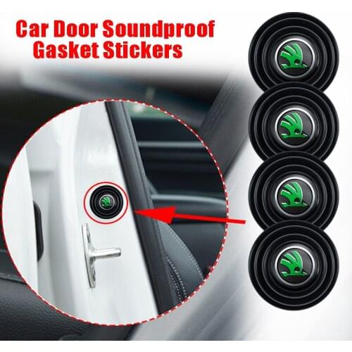 4Pcs Car Styling Door Shock-Absorbing Gasket Stickers For Skoda Octavia Fabia Rapid Yeti Kodiaq Superb Octavia A5 A7 Kamiq Karoq