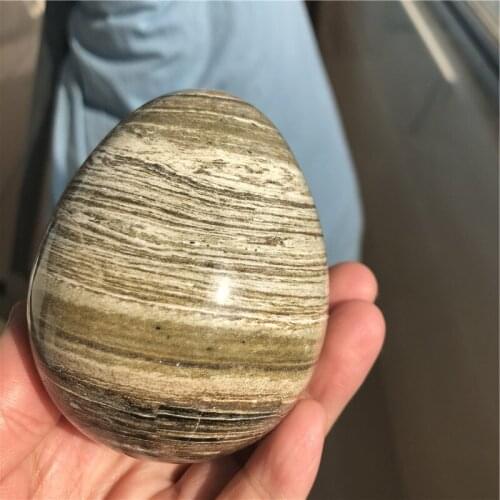 470g Natural Hand Carved Ocean Jasper Crystal Polished Eggs For Decoration