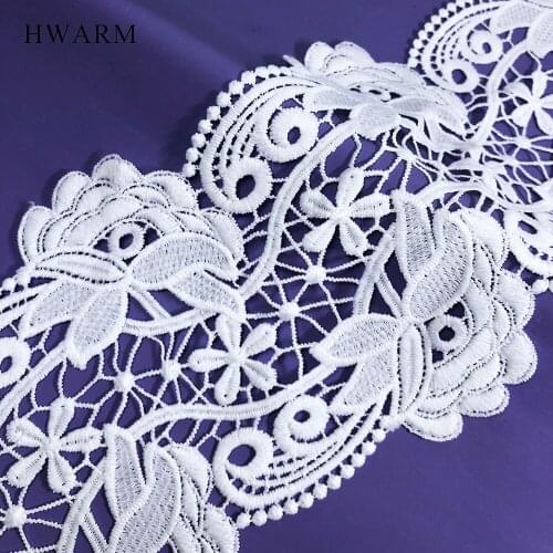 5yard High Quality Smooth Curve Flower Dress Accessories White Sewing Trim African Arts Craft Lace Fabric Ribbon Diy 13cm Women
