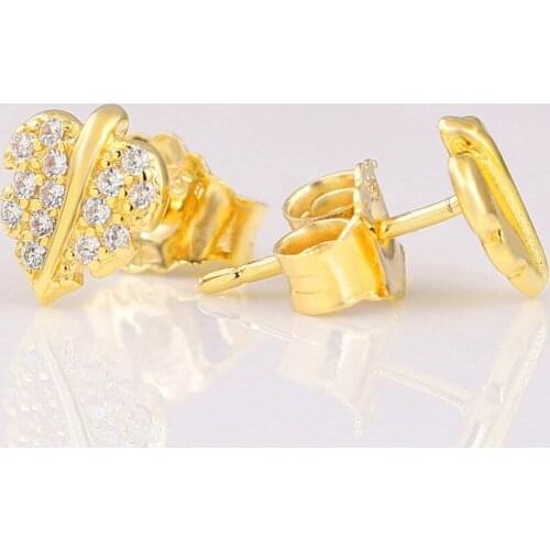 Authentic S925 Silver Pave Leaf Stud Earrings For Women Wedding Party fit Lady Fine Jewelry Shine & Clear CZ