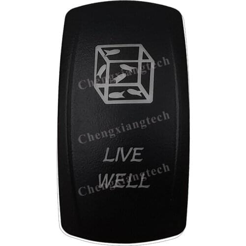 Car Boat Truck Backlit Swtich Cap- Laser Engraving -LIVE WELL-for Led Carling Arb Narva 4x4 RV Rocker Switch, Cover Only