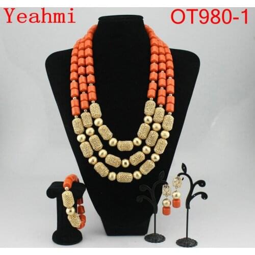 Free shipping wedding gold jewelry sets necklace sets african beads jewelry sets OT980-1