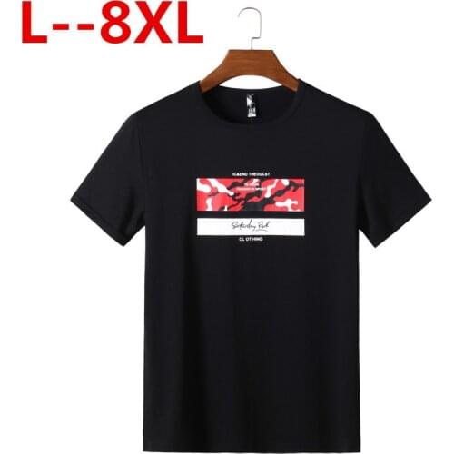 Plus size 8XL 6XL 5XL 2020 short sleeve t shirt men fashion brand design 100% cotton T-shirt male quality print tshirts o-neck