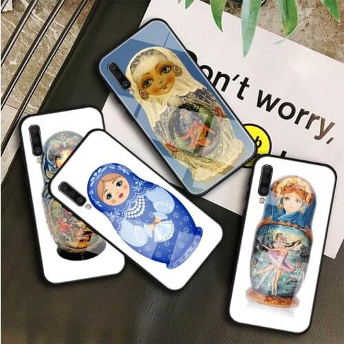 Chocolate Russian Painted Tempered Glass Case For Samsung Galaxy A 10S 10E 20S 20E 30S 40 50S 60 70 80 90 6 7 8 Shell