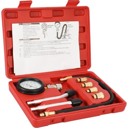 75mm Diameter Gauge Compression Tester Auto Petrol Gas Engine Cylinder Automobile Pressure Gauge Tester Automotive Test Kit 0-3