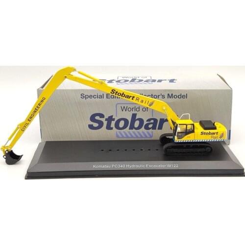 1:76 Atlas Eddie Stobart Rail Komatsu PC340 Hydraulic Excavator W122 Civil Engineering Diecast Models Toys Car Collection Yellow