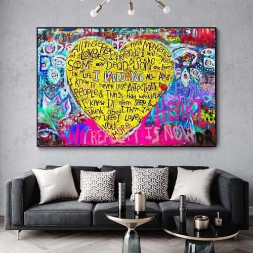 Canvas Wall Art Love Hearts Street Art Painting Graffiti Canvas Art Love Hearts Wall Art Graffiti Painting Street Art on Canvas