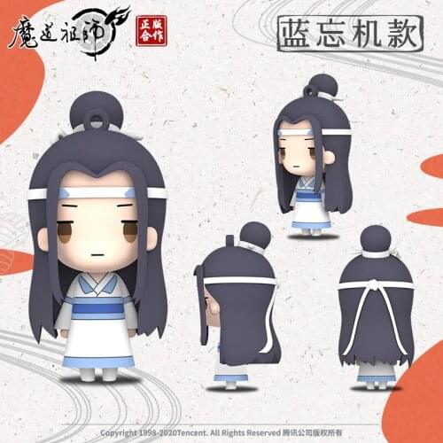 Chinese Anime Mo Dao Zu Shi Pvc 3D Doll Pendant Wei Wuxian Lan Wangji Soft Plastic Keychain Keyring Toy Gift