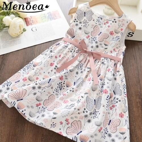 Menoea Girls Dresses 2020 Summer Style Children Sleeveless Costume Girl Butterfly Clothes Kids Dress For Girls Pricess Dresses