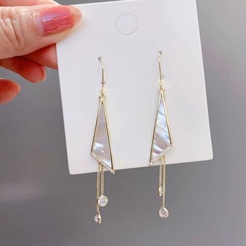 Drop Earrings Fashion Elegant Triangle Rhinestone Charm Earrings Dangle Earrings