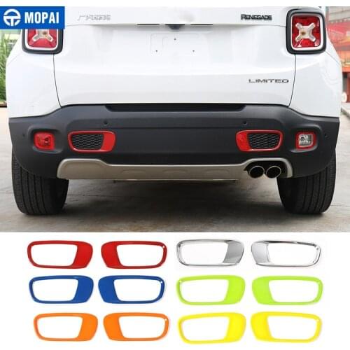 MOPAI ABS Car Exterior Rear Tail Bumper Tow Hook Decoration Cover Stickers for Jeep Renegade 2015-2017 Car Accessories Styling