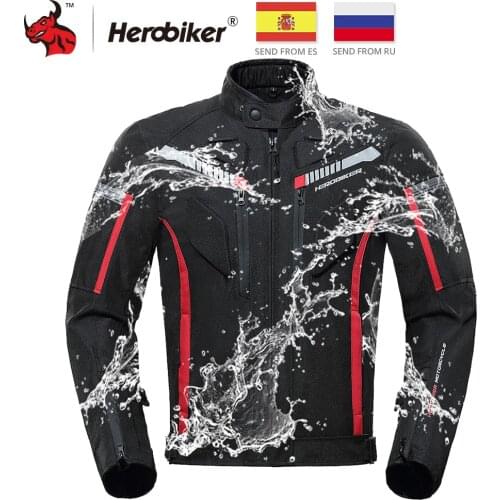 HEROBIKER Motorcycle Jacket Chaqueta Moto Men Waterproof Moto Jacket Protective Gear Motorbike Riding Jacket For 4 Reason