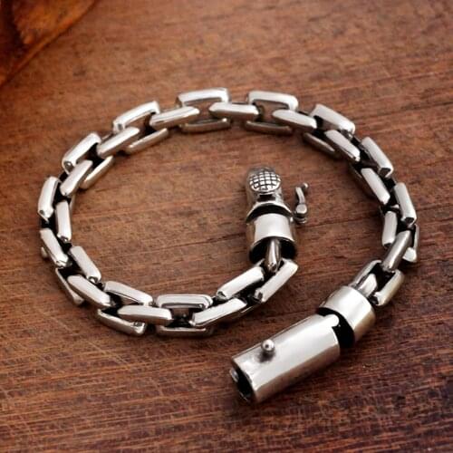 Real 925 Sterling Silver Bracelet Male Couple Personality Trend Thai Silver Fashion Vintage Bracelet For Men 2020 New Fashion