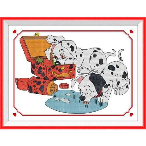 Dalmatian (4) cross stitch kit cartoon count print canvas stitches embroidery DIY handmade needlework plus