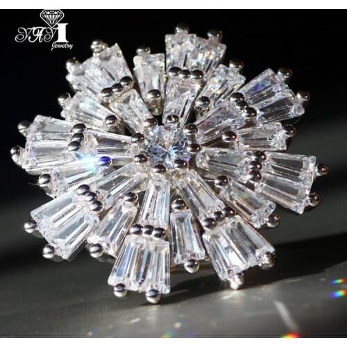 YaYI Fine Jewelry Fashion Princess Claw Set Cut White Cubic Zirconia Silver Color Engagement Wedding Party Lovers Gift Rings