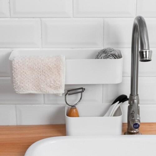 Wall-mounted Cosmetic Storage Punch-free Self-adhesive Bathroom Storage Rack Plastic Cosmetic Shelf Home Sundries Organizer