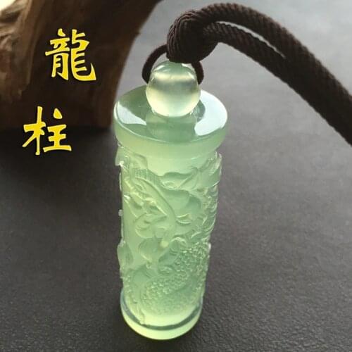 Natural A green jade pendant necklace jade Hand-Carved women men dragon necklaces pendants jadeite jade jewelry