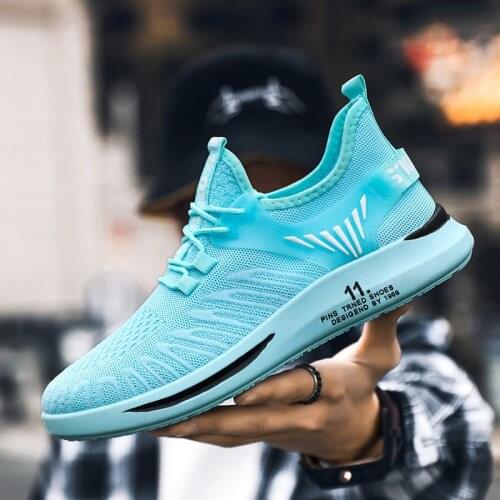 New 2021 Summer Shoes Sport Mens Sports Shoes Women Sneakers White Blue Black Light Breathable Men Running Shoes Non-Slip Adult