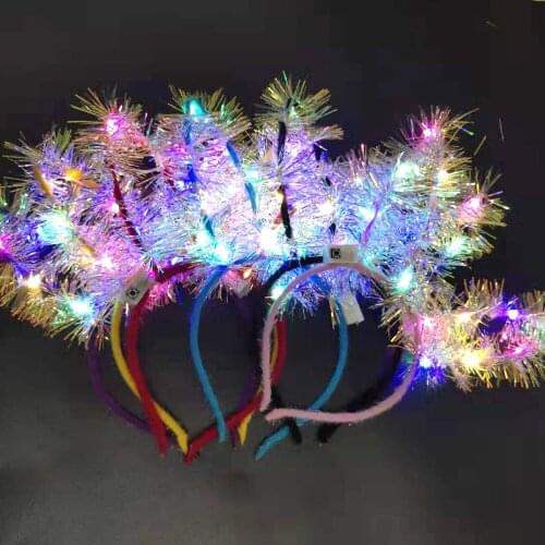 14 led flashing party Highlight Gold Light-emitting Ear Hair Hoop Night Market St hot selling manufacturers direct sales 2020