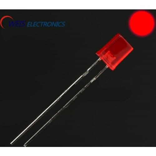 OWEIS 100PCS/LOT 2*5*7MM Square LED Red Ture Red DIP LED Lamp Emitting Diodes dropshipping