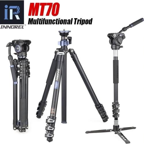 INNOREL MT70 Portable Professional Camera Tripod Monopod Photography Stand Optional Video Head and Desktop Tripod