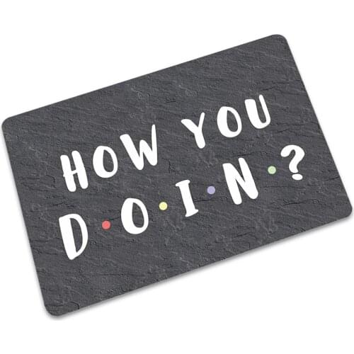 Drop Shipping Black printed Doormat Floor Mat Home Thin Rubber Absorbent Bathroom Door Mat Door Entrance Mat Rugs