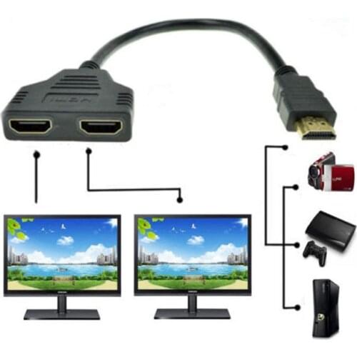 1080P HDMI Port Male to 2 Female 1 In 2 Out Splitter Cable Adapter Converter