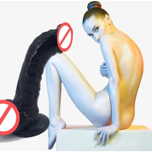 24*5cm Realistic huge big penis long soft penis strong great man dildos slightly bent Suction Cup man penis Erotic anal sex toys