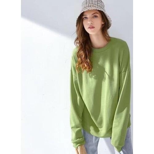 RUILEEART Long Sleeve Women Basic T Shirt Autumn Spring 95% Cotton Loose Casual Chic Solid Top Tee Shirts Soft T-shirt Harajuku