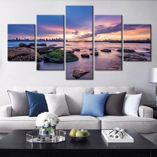 Sydney Harbour Australia Nature Poster Canvas Painting Wall Art Pictures Frame Decor 5 Piece Home Décor