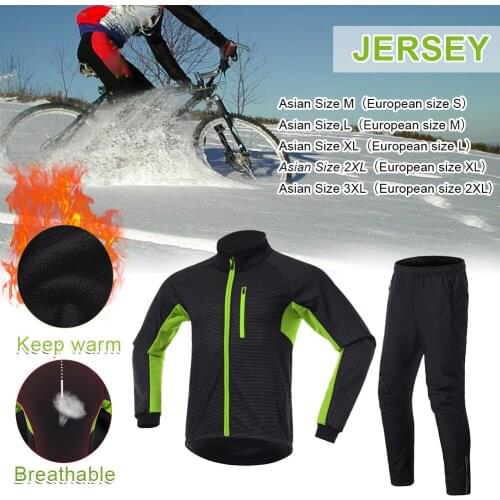 Thermal Fleece Cycling Jacket Pants Breathable Clothing Windproof Waterproof Long Jersey for Bicycle MTB Road Bike