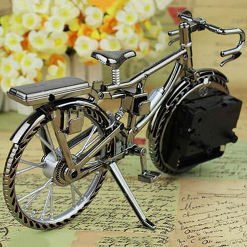 Vintage Bike Shape Alarm Clock Fun Bicycle Clock Ornaments for Home Decor JW