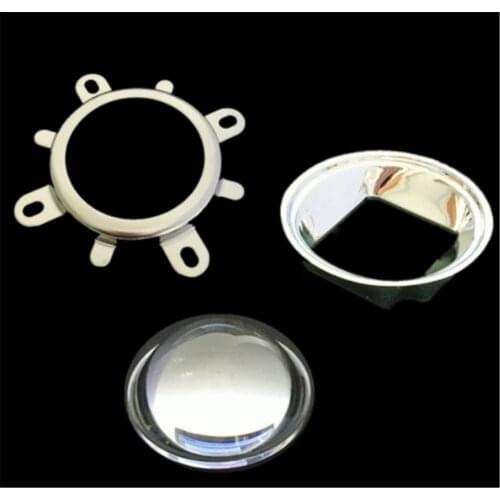 100pcs 10W 20W 30W 50W 70W 100W Integrated LED Light 44mm Lens + 50mm Reflector Collimator + Fixed Bracket 60/120 degrees