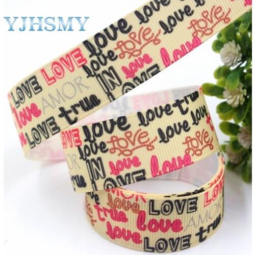 YJHSMY I-181208-295,22mm 10yards English Ribbons Thermal transfer Printed grosgrain,Gift wrapping DIY handmade Hair accessories