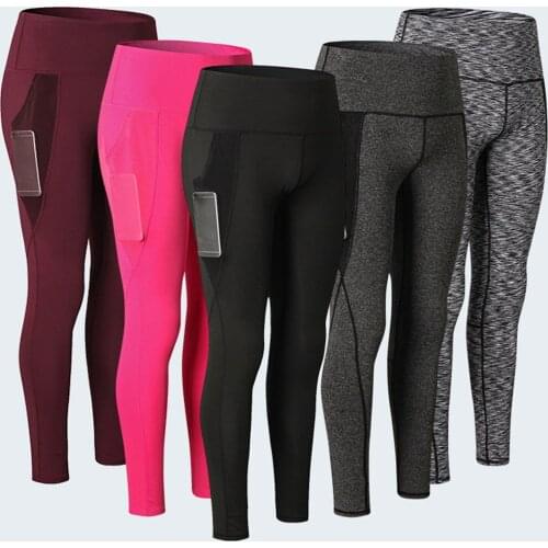 Women Sports Fitness Long Pants High Waist Yoga Workout Tights with Pocket -OPK