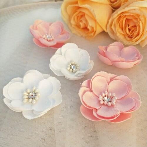 10 Pieces/lot Satin Material Simulation Flower Headdress Wedding Dress DIY Accessories Accessories