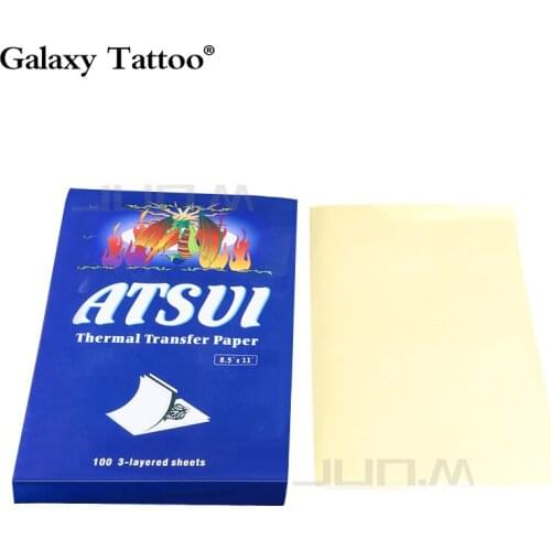 100 Sheets ATSUI Tattoo Transfer Paper Carbon Stencil Thermal Tattoo Accessories Supply