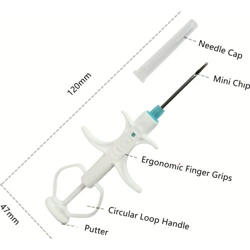 X100pcs 134.2Khz ISO11784/785 FDX-B Glass Tag Microchip Animal Pet Disposable Syringe for dog cat cattle sheep Identification