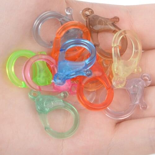 20Pcs/Lot 10 Colors Plastic Mixed DIY Jewelry Finding Lobster Clasp Hook End Connector for Necklace & Bracelet Chain Accessories