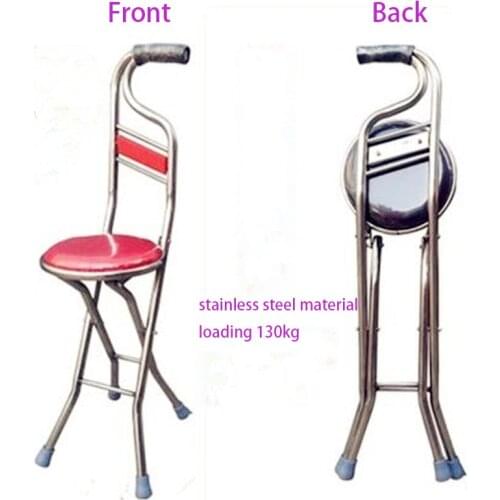 2019 New Safety Old Man S shape crutch chair Non-slip ultra-light walking sticks multi-function folding cane hiking accessories