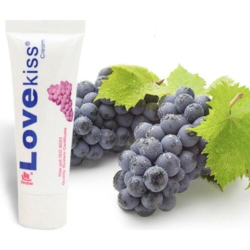 4pcs) Love kiss lube grape flavored edible lubricants, vaginal oil male female oral sex lubricant, gay anal sex lubricant