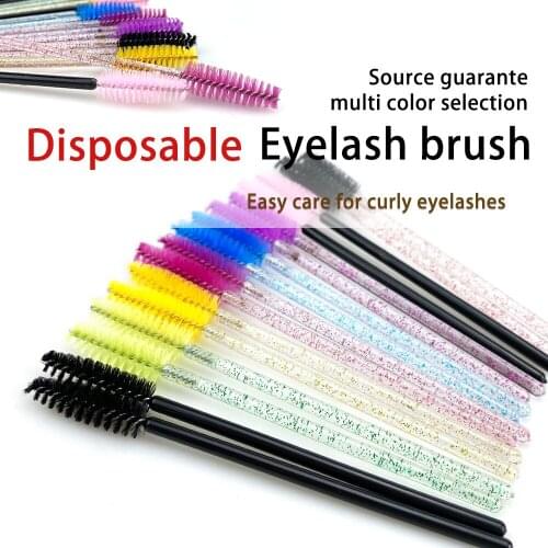 50Pcs Small Fine Head Very Fine Eyelash Brush Reusable Mascara Wands Applicator Spoolers Eye Lashes Cosmetic Brushes for Makeup