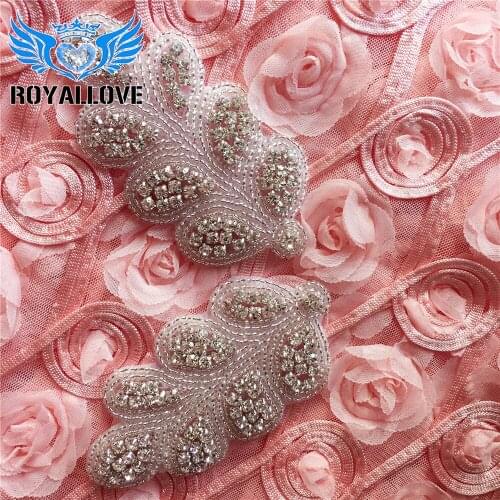 50pieces) Sewing On Hot Fix Sliver Wholesale Iron On Bridal Headbands or Sash Rhinestone Crystal Appliques for Wedding Dresses